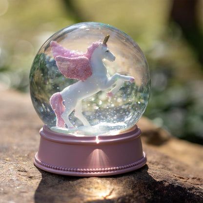 Flamingo Snow Globe for Adults, Christmas Snow Globes for Girls Kids Women, 100MM Glitter Snowglobe Gifts for Valentines Halloween Birthday Table Decor