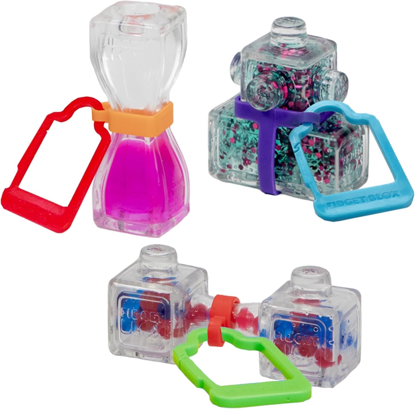 Goliath Fidget Blox 3 Pack with Backpack Clip (Amazon Exclusive) | Sound, Touch, Vision Sensory Fidget Toys | from The Makers of Jelly Blox | Safe & Reliable | Ages 5+