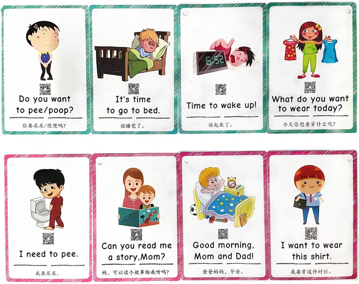 100 Parent-Child Daily Conversation Starters Cards with Picture - Fun Family-Friendly Vivid Question Cards Game for Kids - Learning Materials Great for ESL Teaching: Parent/Teacher/Autism