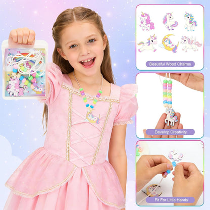 Bafeil 24 Set Easter Crafts Bead Necklace Making Kit for Kids - DIY Make Your Own Bunny Necklace for Arts and Crafts Project, Classroom Activities Gifts, Party Favors & Easter Basket Stuffers