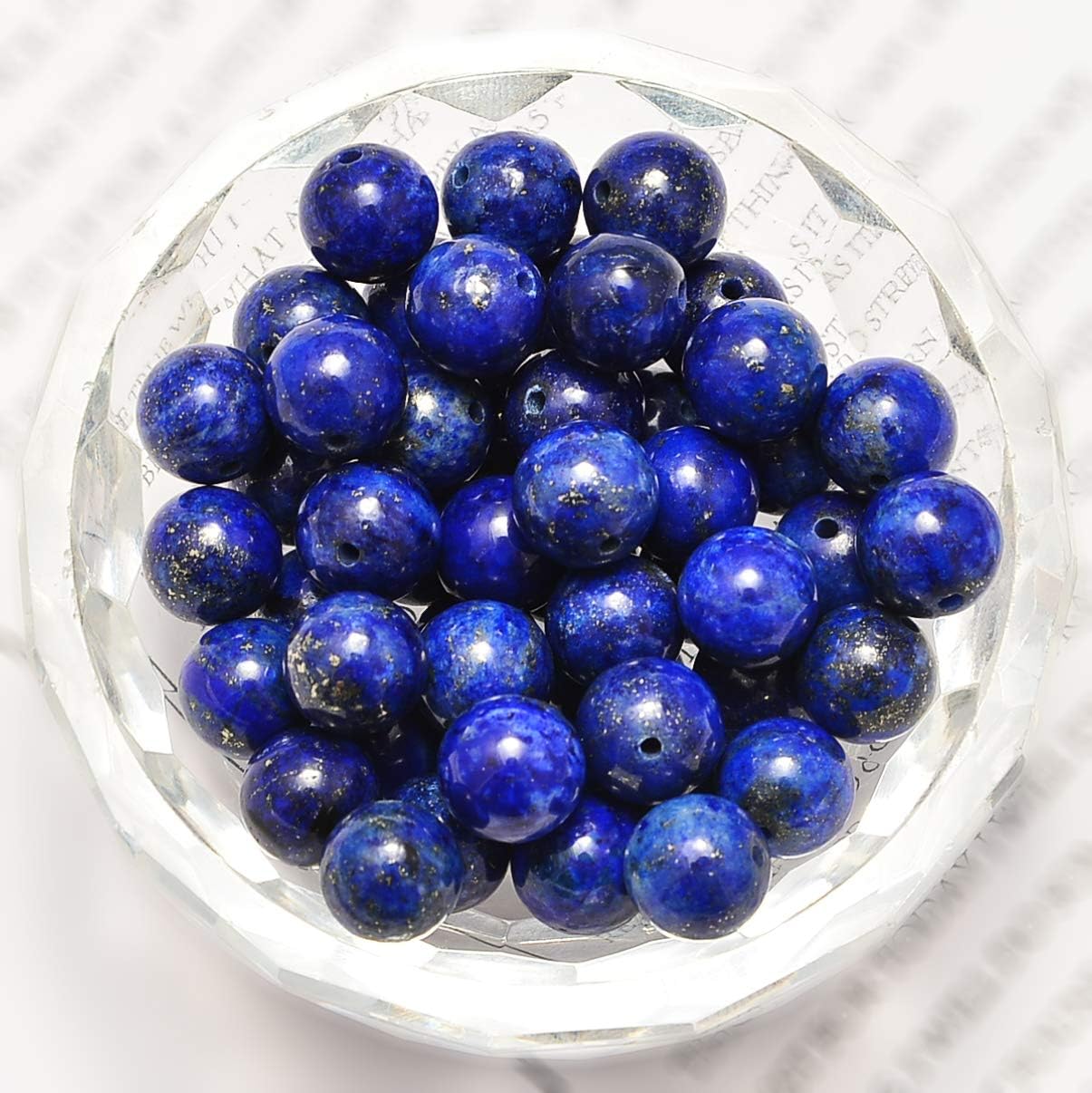 NCB 100pcs Original Natural Stone Beads Gemstone Round Loose Beads 6mm 8mm 10mm (Blue Aventurine, 6mm 100Beads) - Colors A