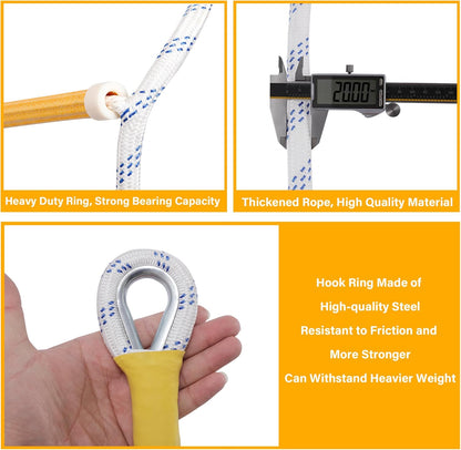 Emergency Fire Escape Ladder Flame Resistant Safety Extension Rope with 2 Hooks, 2-5 Story Homes Reusable Portable Rope Ladder Fire Escape for Window Telescope Ladder for Kids 16FT