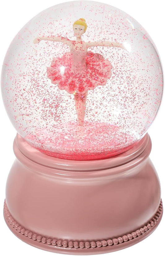 Flamingo Snow Globe for Adults, Christmas Snow Globes for Girls Kids Women, 100MM Glitter Snowglobe Gifts for Valentines Halloween Birthday Table Decor