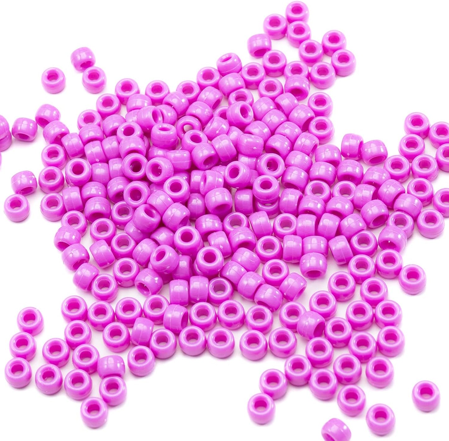 Gxueshan 1000 Pcs Acrylic Black Pony Beads 6x9mm Large Hole Pen Hair Kandi Beads Bulk for Friendship Bracelet Necklace Jewelry Making Earring Braiding Kit