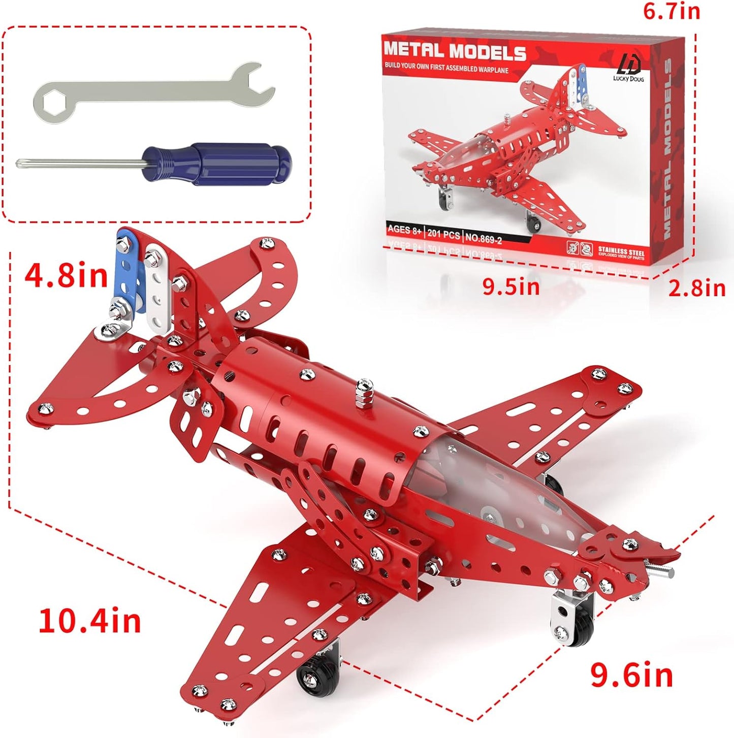 Lucky Doug STEM Building Projects Model Train Set Toys for Boys Kids 8 9 10 11 12 Years Old and Older - 340 PCS DIY Metal Building STEM Toys