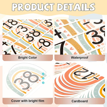 Number Line for Classroom Wall (-20 to +120) Boho Heart Shape Number Bulletin Board for Students Math Learning Boho Bulletin Border Decor Numbers Boarder Strips for Home School