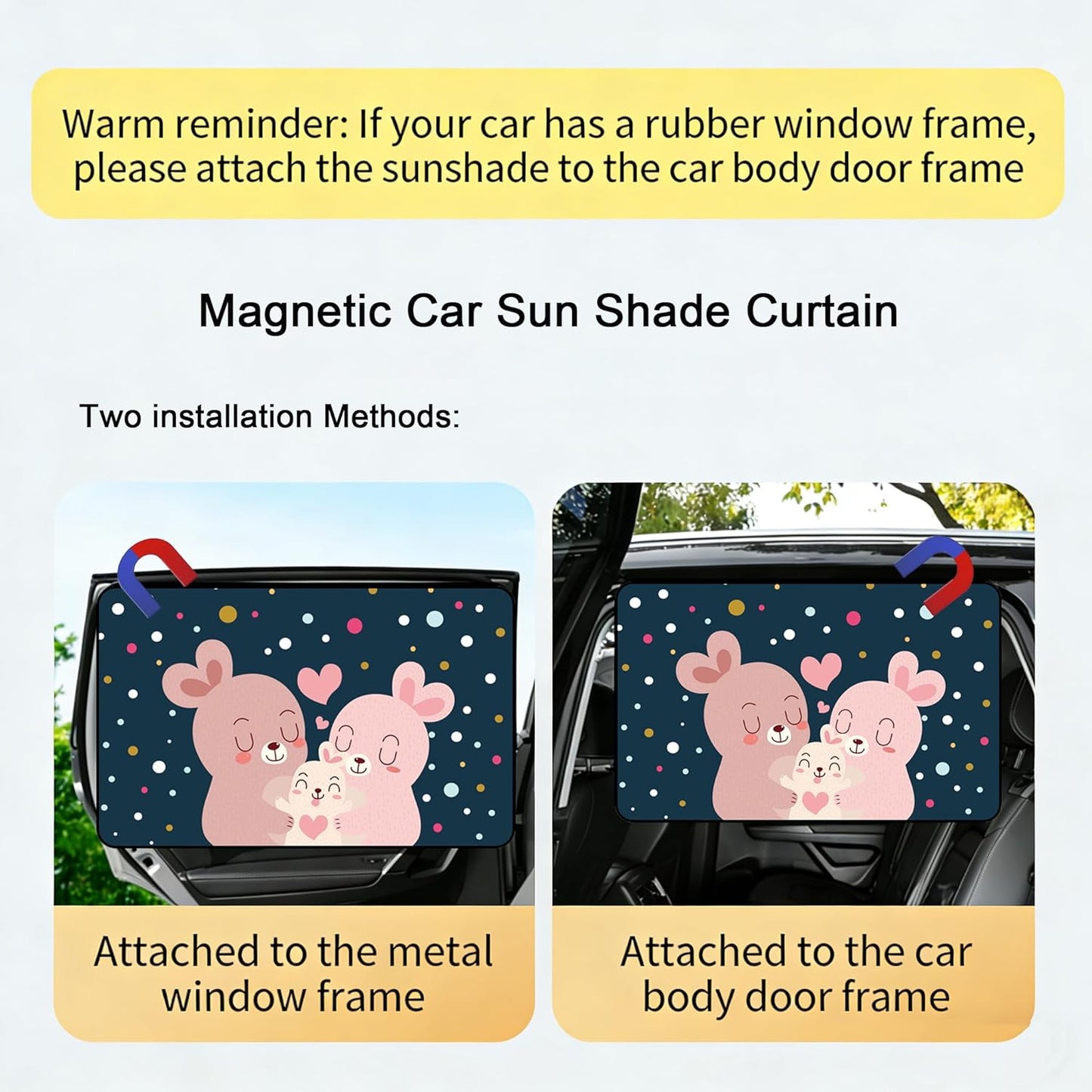 Magnetic Car Window Shade for Baby,Blackout Car Window Curtain,Car Shades for Side Windows,Sun Shade for Car Window baby,Cartoon Pattern Car Window Cover,UV Protection &Heat Blocking(Underwater World)
