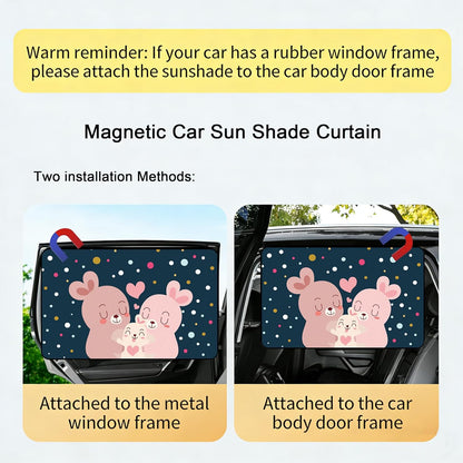 Magnetic Car Window Shade for Baby,Blackout Car Window Curtain,Car Shades for Side Windows,Sun Shade for Car Window baby,Cartoon Pattern Car Window Cover,UV Protection &Heat Blocking(Underwater World)