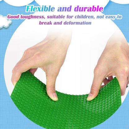 TORMEN 10x5 inch Classic Baseplates, Building Bricks Plates Compatible for Major Brands, & STEM Activities, Inspiring Creativity & Learning(Green*4