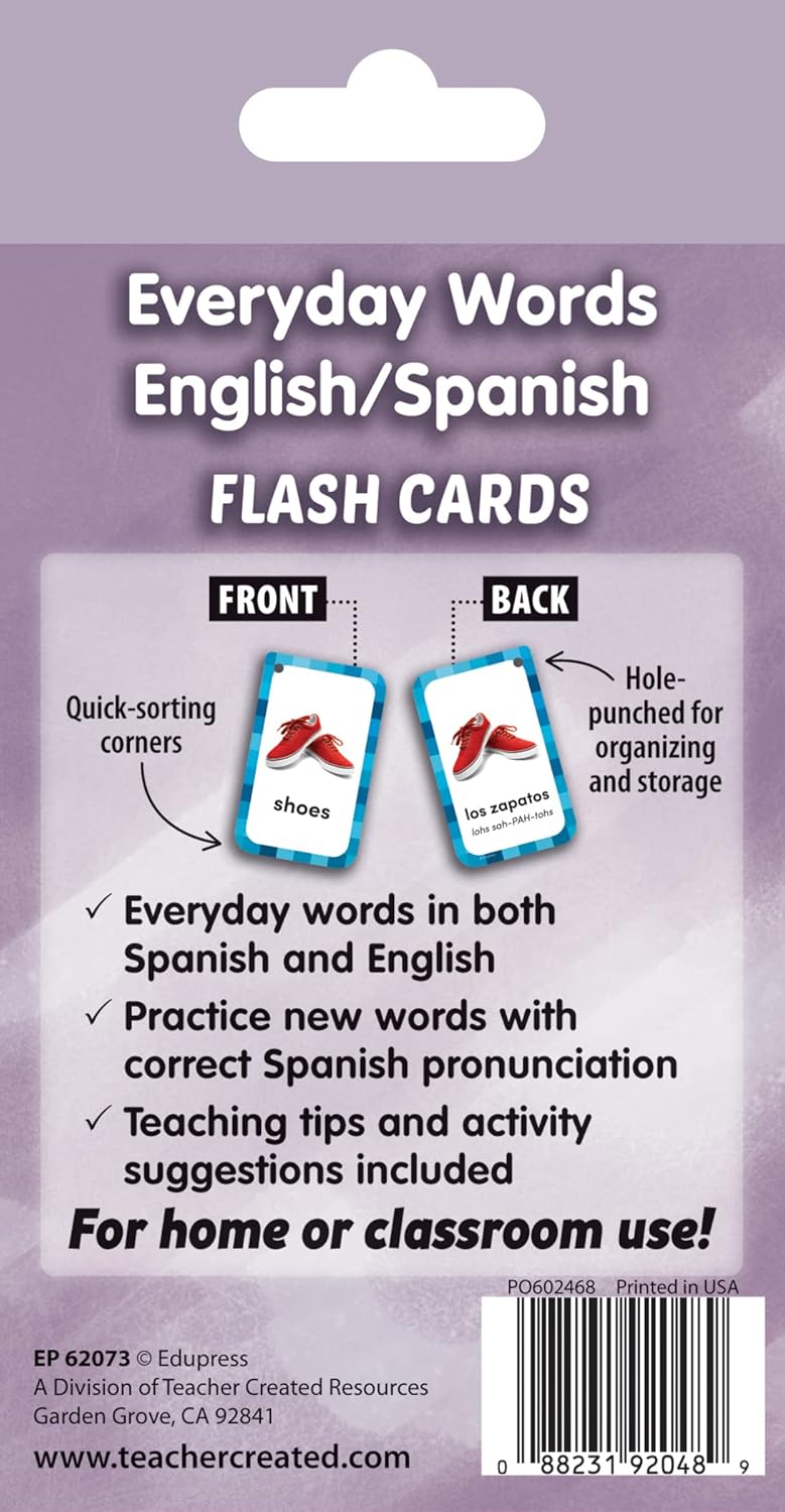Everyday Words English/Spanish Flash Cards (EP62073)