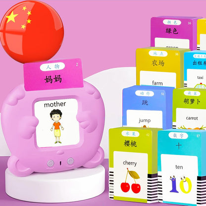 Bilingual English Flash Cards - Korean Talking Flash Cards, 510 Sight Words 31 Themes, Pocket Speech for Toddlers 3-12, Autism Sensory Toys, Preschool Learning Activity (Korean, Pink)