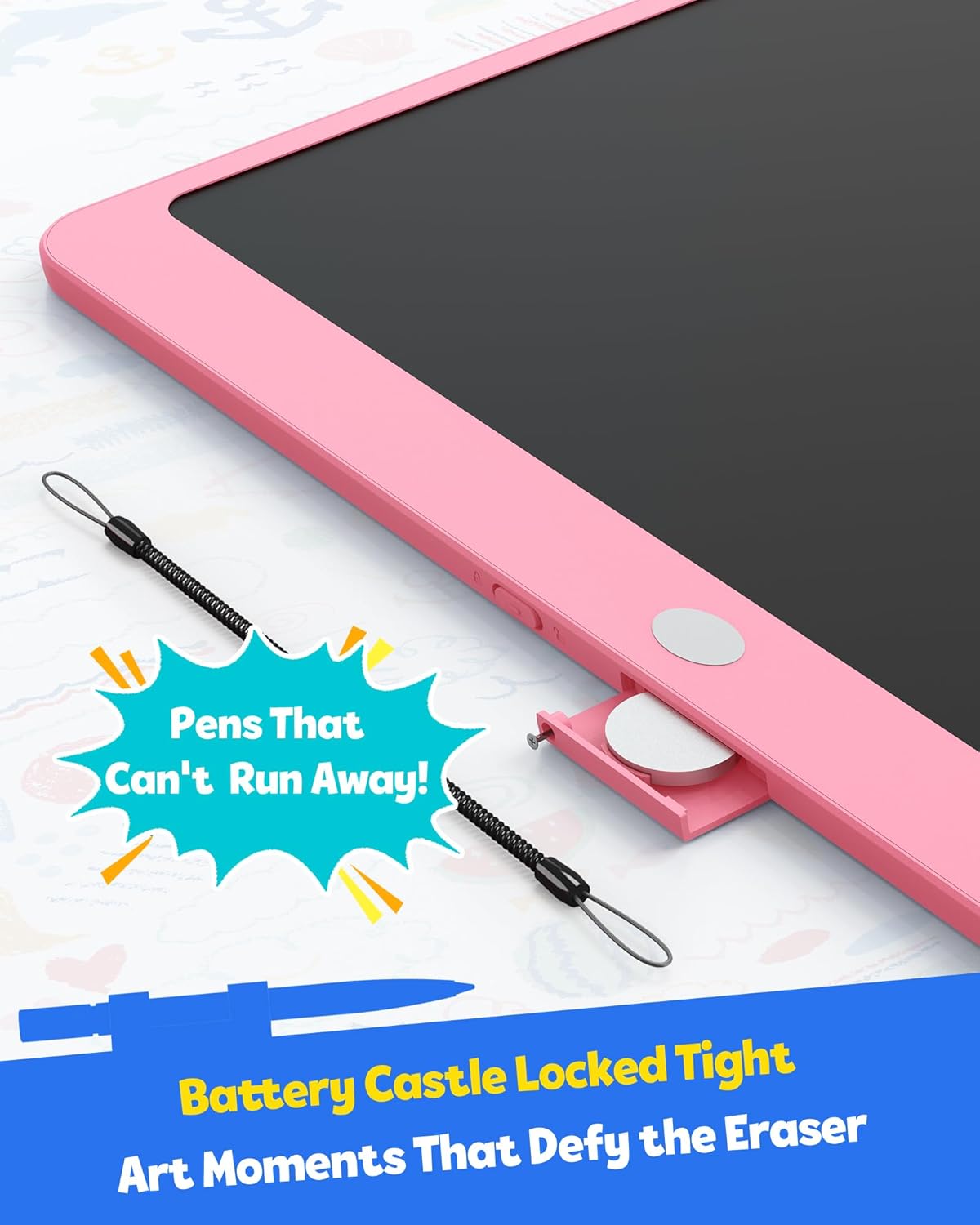 TEKFUN LCD Writing Tablet for Kids, 10-inch Coloring Drawing Pad, Mess Free Doodle Board, Airplane Travel Toys for Boys and Toddlers, Road Trip Essentials, Gifts for 3 4 5 6 7 8 Year Old Girls(Blue)