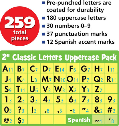 Teacher Created Resources Black 2" Classic Letters Uppercase Pack (TCR9210)