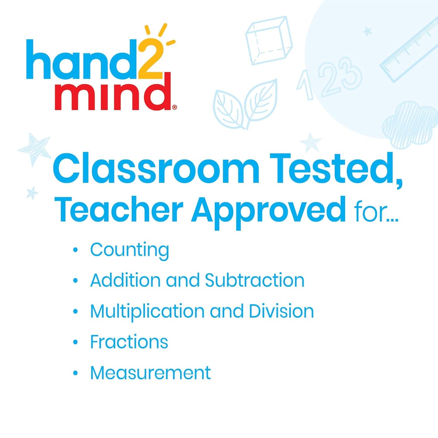 hand2mind Plastic Cuisenaire Rods Classroom Set, (Set of 15) & Rainbow Fraction Tower Cubes, (Set of 51)