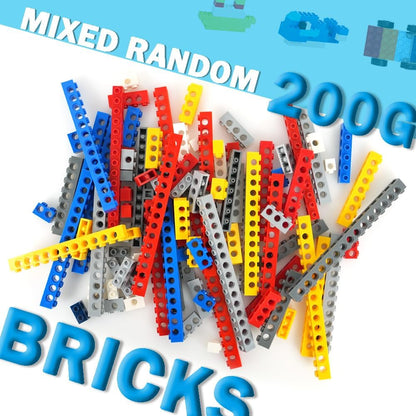MALEKO Technical Gears-Axles-Pins-Wheel Set, 800+ Piece Technical Parts Compatible with Major Brands, Building Block Accessories Kit-Motor, Wheels, Chain Link Connector, Tires