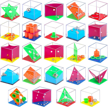 24PCS Mini Brain Teaser Puzzles Cubes Party Favors Bulk for Kids 4-8 8-12 Goodie Treat Bag Easter Basket Stuffers Classroom Treasure Chest Carnival Prizes Box Toys Pinata Filler Birthday Return Gifts