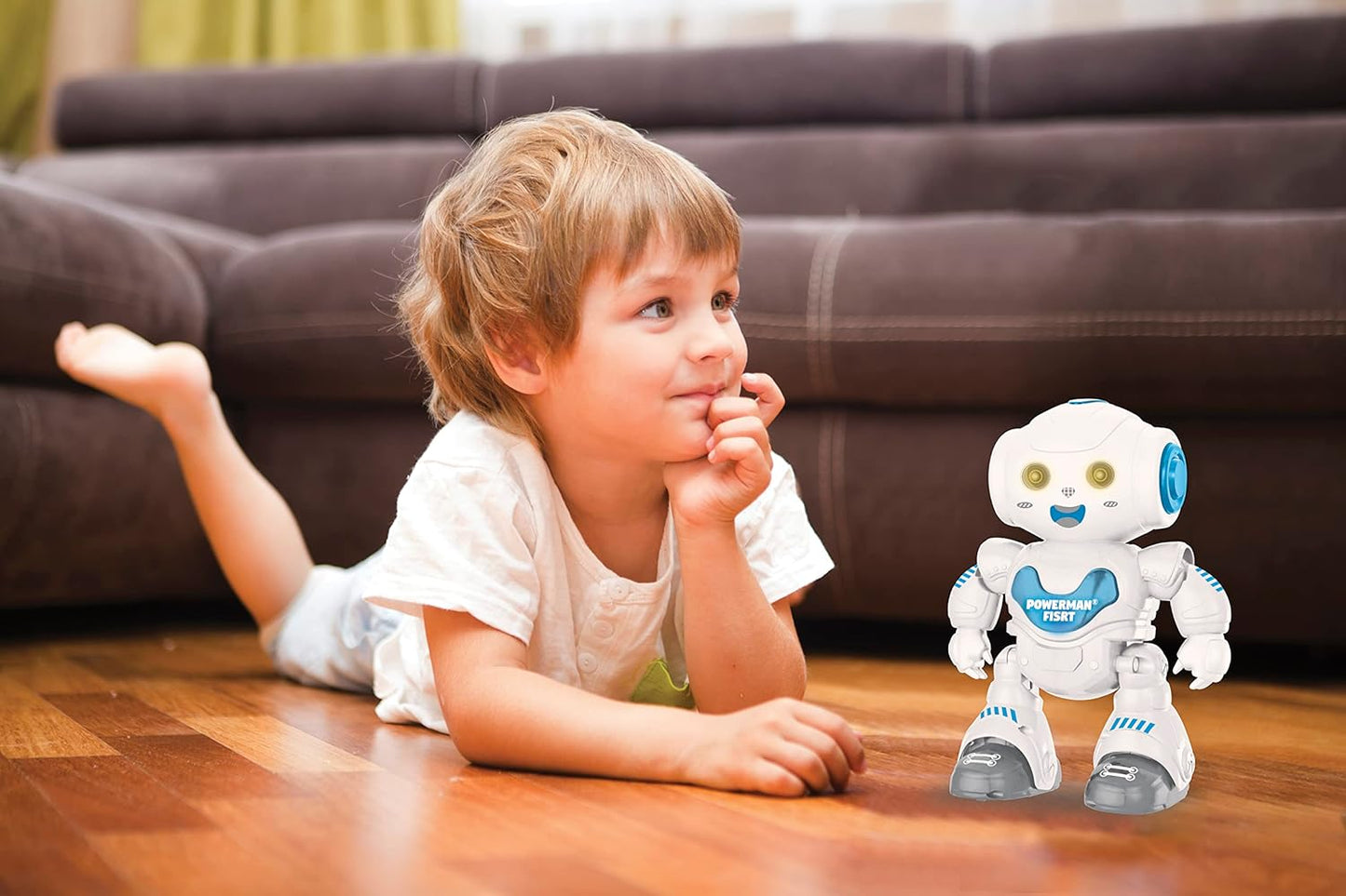 LEXiBOOK, Powerman Neo, My Robot Full of Technology, Remote Control and Gesture Control, Educational Activities in English, Programmable, Music and Dance, Sound and Light Effects, Blue/White, ROB18EN