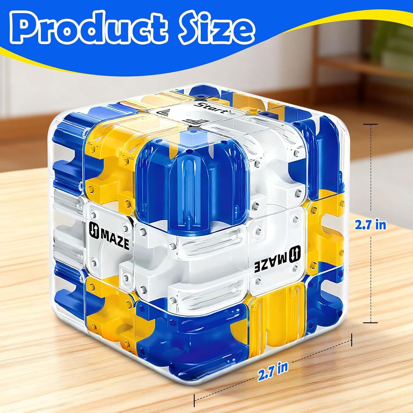 3D Maze Cube Puzzle – Brain Teaser Game for Kids & Adults, Educational Sensory Fidget Toy for Teens, Birthday Gift