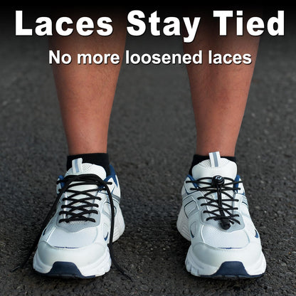 RJ-Sport Tieless Elastic Shoe Laces - Heavy Duty No Tie Shoelaces for Kids and Adult with Strong Lock and Speed Shoestrings