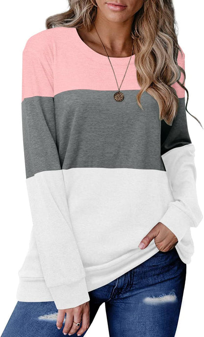 CRAZY GRID Womens Trendy Long Sleeve Shirts Casual Loose Soft Sweatshirt Fall Tops