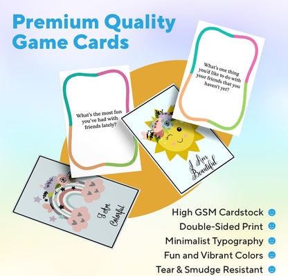 Family Discussion Cards Set, 200 Engaging Conversation Starters for Quality Time - Screen-Free Bonding Activity for Dinners, Gifts, Holidays and Gatherings(Kid001)