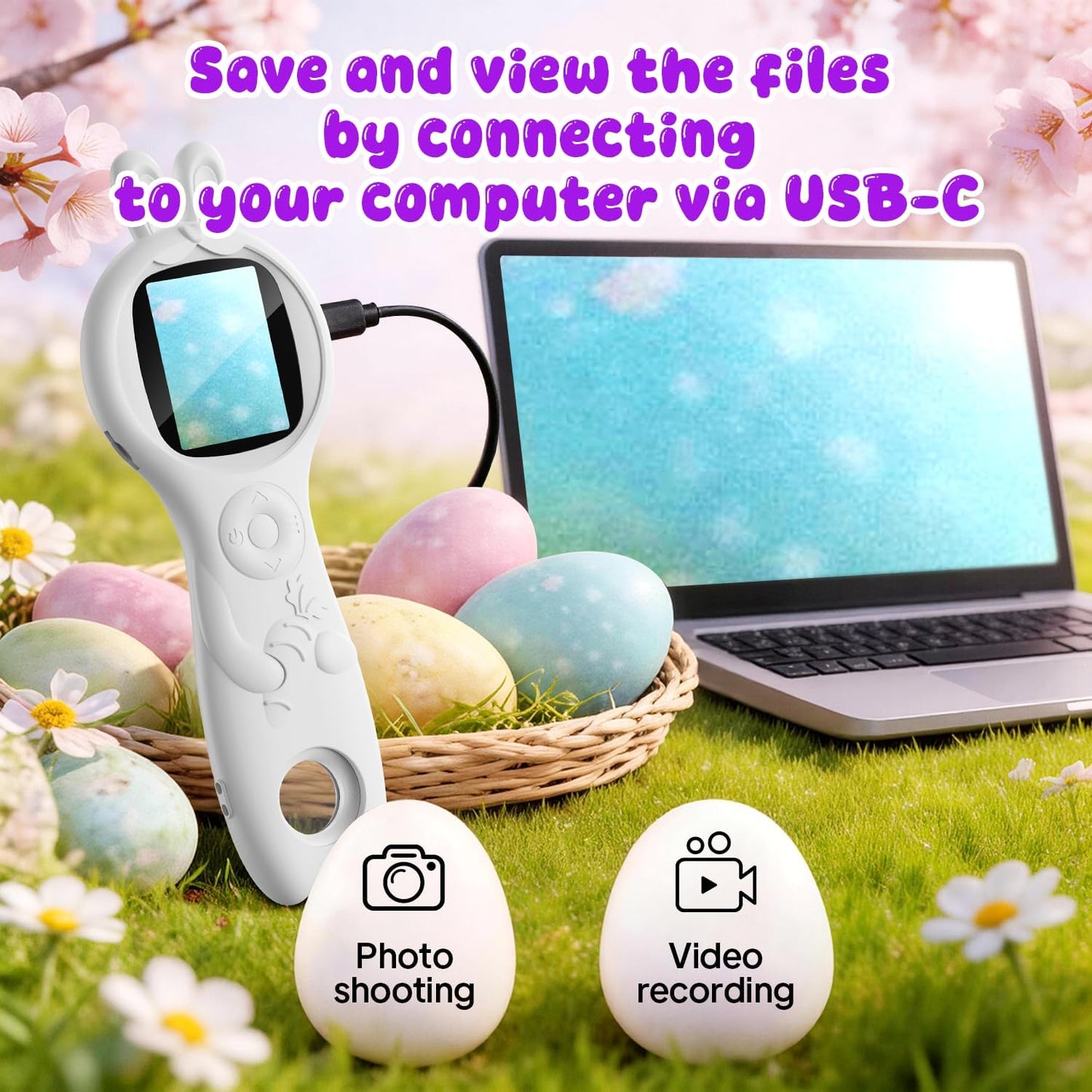 Microscope for Kids - Electronic Handheld Magnifying Glass for Children-STEM Outdoor Science Kit for Summer Travel & Camping Toy,Birthday Gifts Toys for 5-8 9-12 Year Old Girls（Purple）