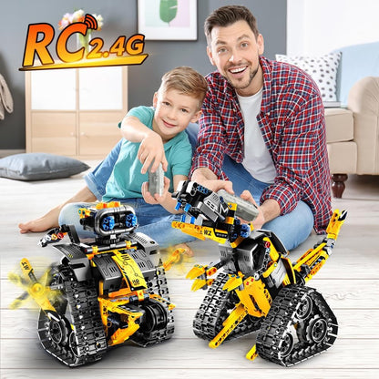 INSOON Robot Toys for Kids Building Set, 520 PCS App & Remote Control Robotics Kit, 5-in-1 RC Wall Robot Engineer Dinosaur Building Block Toy Gift for Kids 6 7 8 9 10 11 12+ Years Old Boys Girls