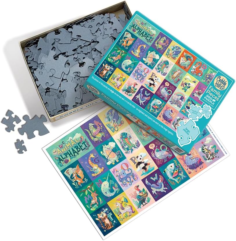 Cobble Hill Family Piece's 350 Puzzle -Animal Alphabet - Sample Poster Included