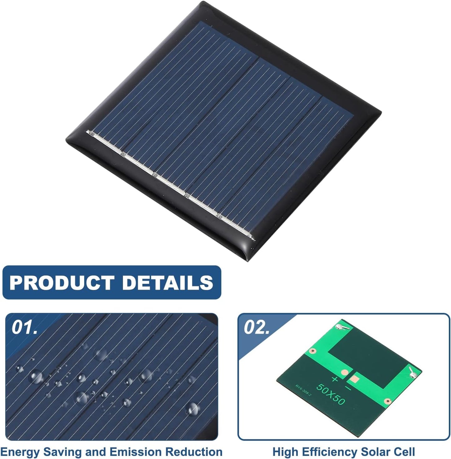 MECCANIXITY 8PCS 1.5V 0.09W 0.06A Mini Solar Panels for Solar Power, Small Solar Photovoltaic Cells Charge DIY Electric Toy Materials Solar System Kits, 1.18" x 1.18"