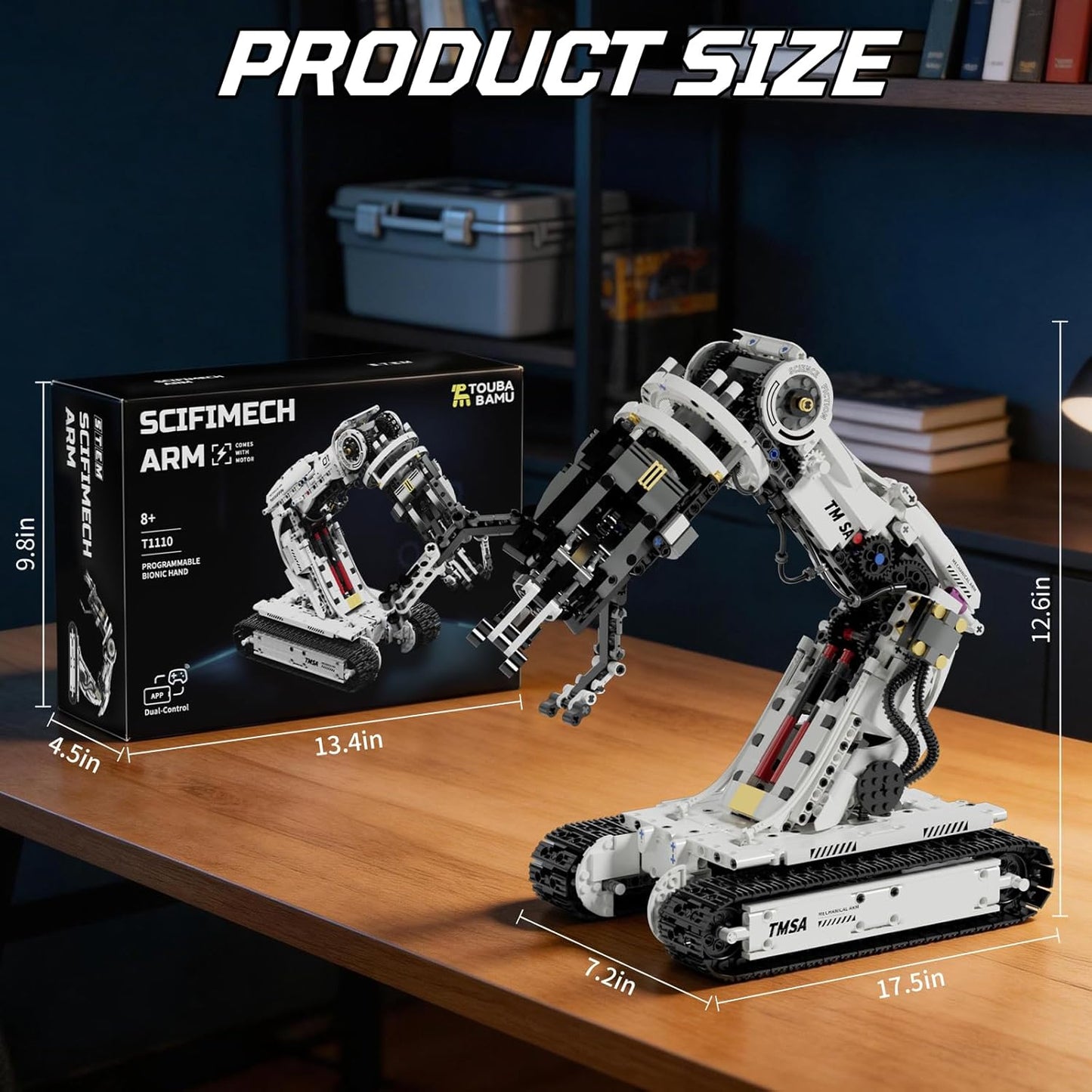 DOLIVE Technical Tracked Robot Arm, STEM Building Block Set for Kids Ages 8-14, Remote Control and App Controlled Mechanical Hand, Birthday Gift for Boys 8 9 10 11 12+ Years Old