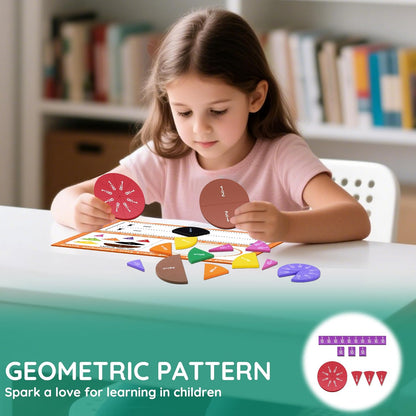 ZKOO Magnetic Fraction Tiles & Fraction Circles Activity Set, Math Manipulatives for Elementary School, Math Learning Magnets Puzzles, School Educational Resources Classroom Educational Kit