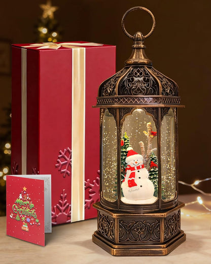 Extra Large Christmas Snow Globes Christmas Lantern, 12.99" Musical Snow Globe with 8 Songs, Santa Snowglobe for Kids Adults, 6H Timer Dual Power, Lighted Christmas Decorations Indoor Gifts