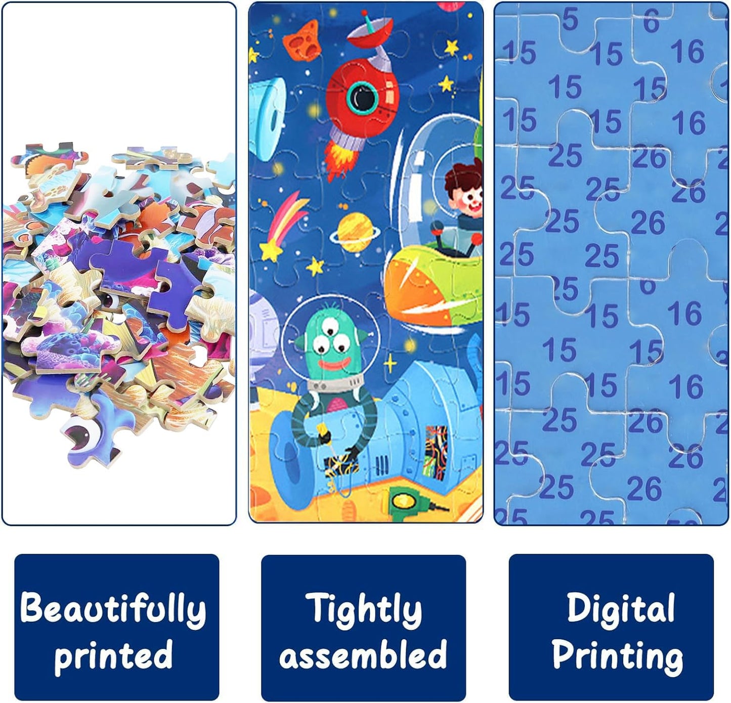 Floor Puzzle for Kids Ages 4-8, Solar System Jigsaw Puzzles, 60 Piece Space Large Puzzles Geography Educational Toys for Boys and Girls, Puzzle for Kids Learning Games