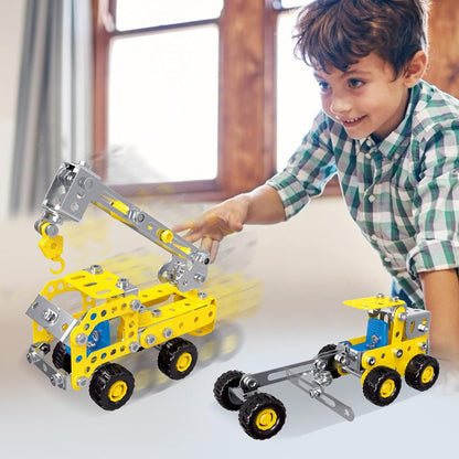 Ferthor Fun 7 in 1 STEM Toys,Creative Set for Boys Age 8-12,Learning Engineering Kids Building Blocks Model Kits,Metal Construction Toys for Kids 8 9 10 11 12+ Year Old(180PCS No Motor)