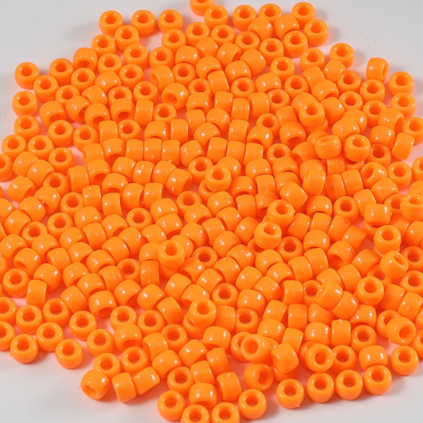 Gxueshan 1000 Pcs Acrylic Black Pony Beads 6x9mm Large Hole Pen Hair Kandi Beads Bulk for Friendship Bracelet Necklace Jewelry Making Earring Braiding Kit