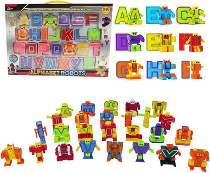 26 Pieces Alphabet Robots, ABC Learning Alphabots for Education, Transforming Robot for Study Learning, Letter Deformation Robots for Birthday Christmas, (A - Z)