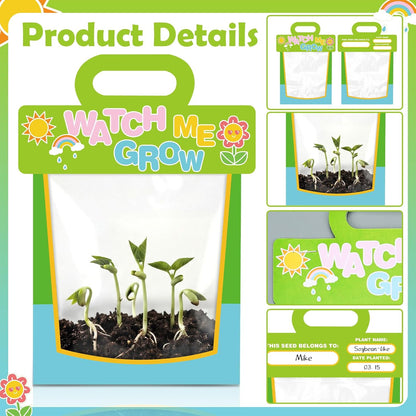 Harloon 36 Clear Vinyl Pocket See Through Greenhouses Set with Cardstock Clear Greenhouse Plastic Teaching Science Craft Supplies for Science Project Themed Birthday Party Greenhouse