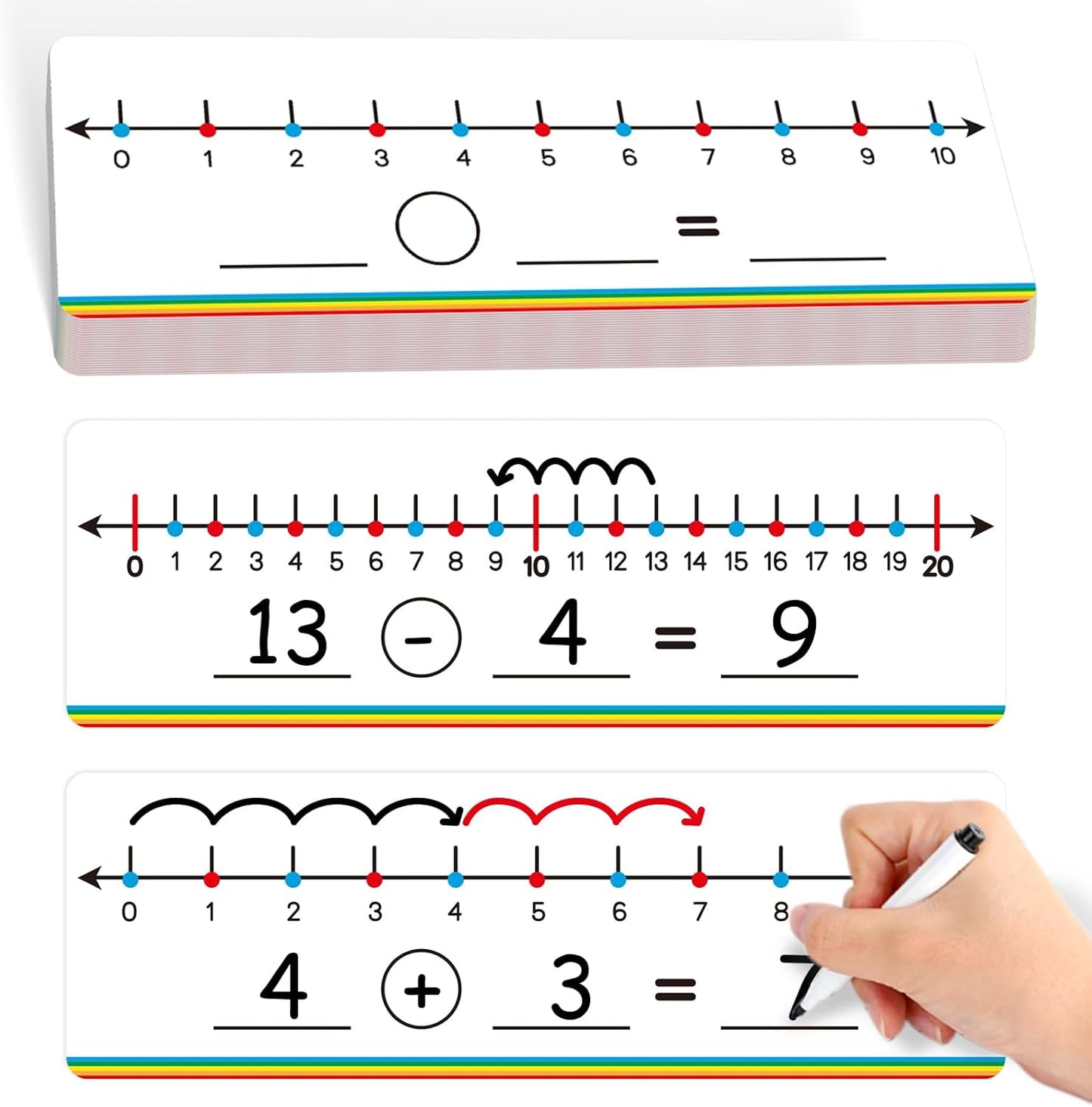 Aizweb 12 Pack Dry Erase Board Card,9" x 12" Small Whiteboard Number Line 120 Numbers Chart Ten Frame,Math Manipulatives Addition Subtraction Game for Student Classroom Must Haves Teacher Supplies
