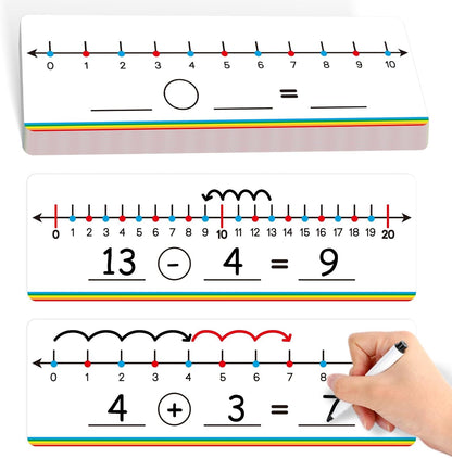 Aizweb 12 Pack Dry Erase Board Card,9" x 12" Small Whiteboard Number Line 120 Numbers Chart Ten Frame,Math Manipulatives Addition Subtraction Game for Student Classroom Must Haves Teacher Supplies