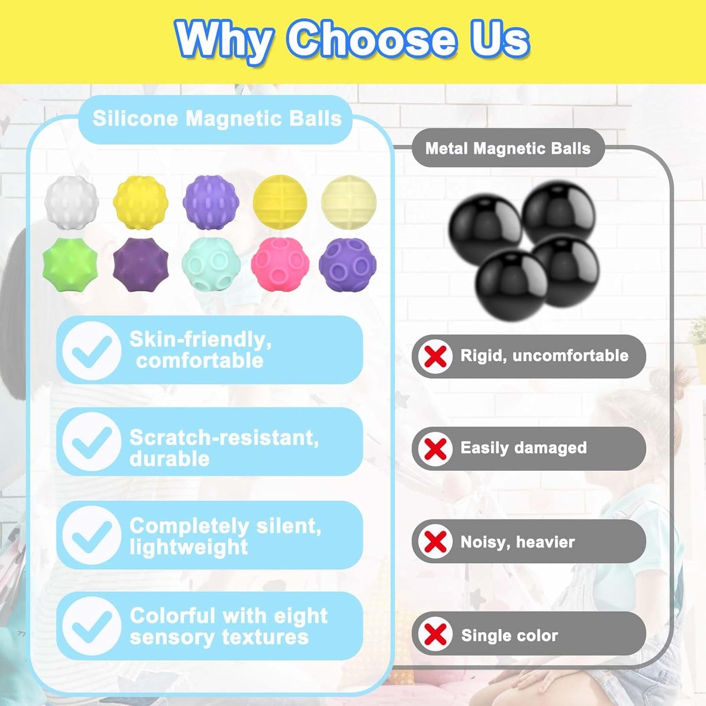 28Pcs Rainbow Stones Fidget Toy, 20mm DIY Mutual Attraction Desk Balls for Kids Adults, Educational Science Kit for Anxiety Relief, Building Crafts for Teens Party Favors Gift