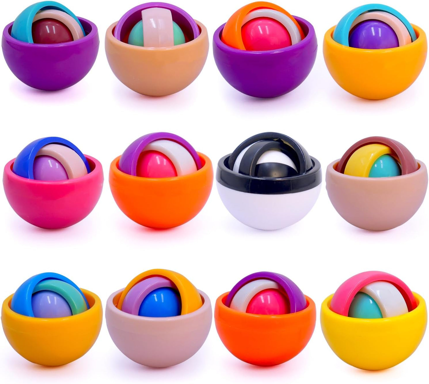 6 Pack Orbit Ball Toy, Fidget Cubes Top Spinning Toy, Great Party Favor Gifts & Creative Decompress Toys, Puzzle Games as Stress Relief Gifts for ADHD Kids Children's Day Gifts