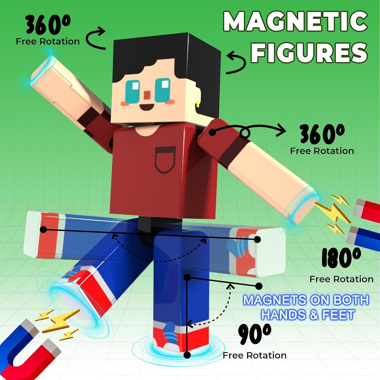 160 Pcs Magnetic Blocks - Magnetic Building Blocks for Kids Ages 4-8, Magnet Cubes Stacking Toy, Classroom STEM Toys, Birthday Gift for 3+ Year Old Boys Girls (Patent Pending)