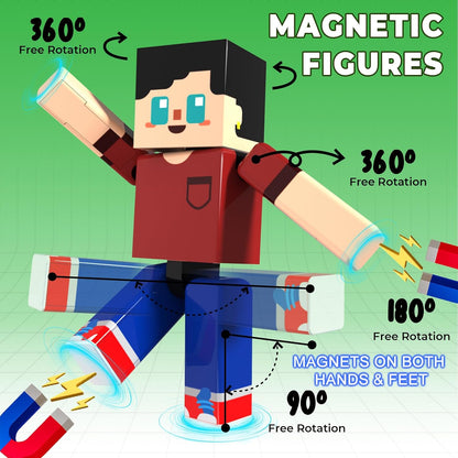 160 Pcs Magnetic Blocks - Magnetic Building Blocks for Kids Ages 4-8, Magnet Cubes Stacking Toy, Classroom STEM Toys, Birthday Gift for 3+ Year Old Boys Girls (Patent Pending)