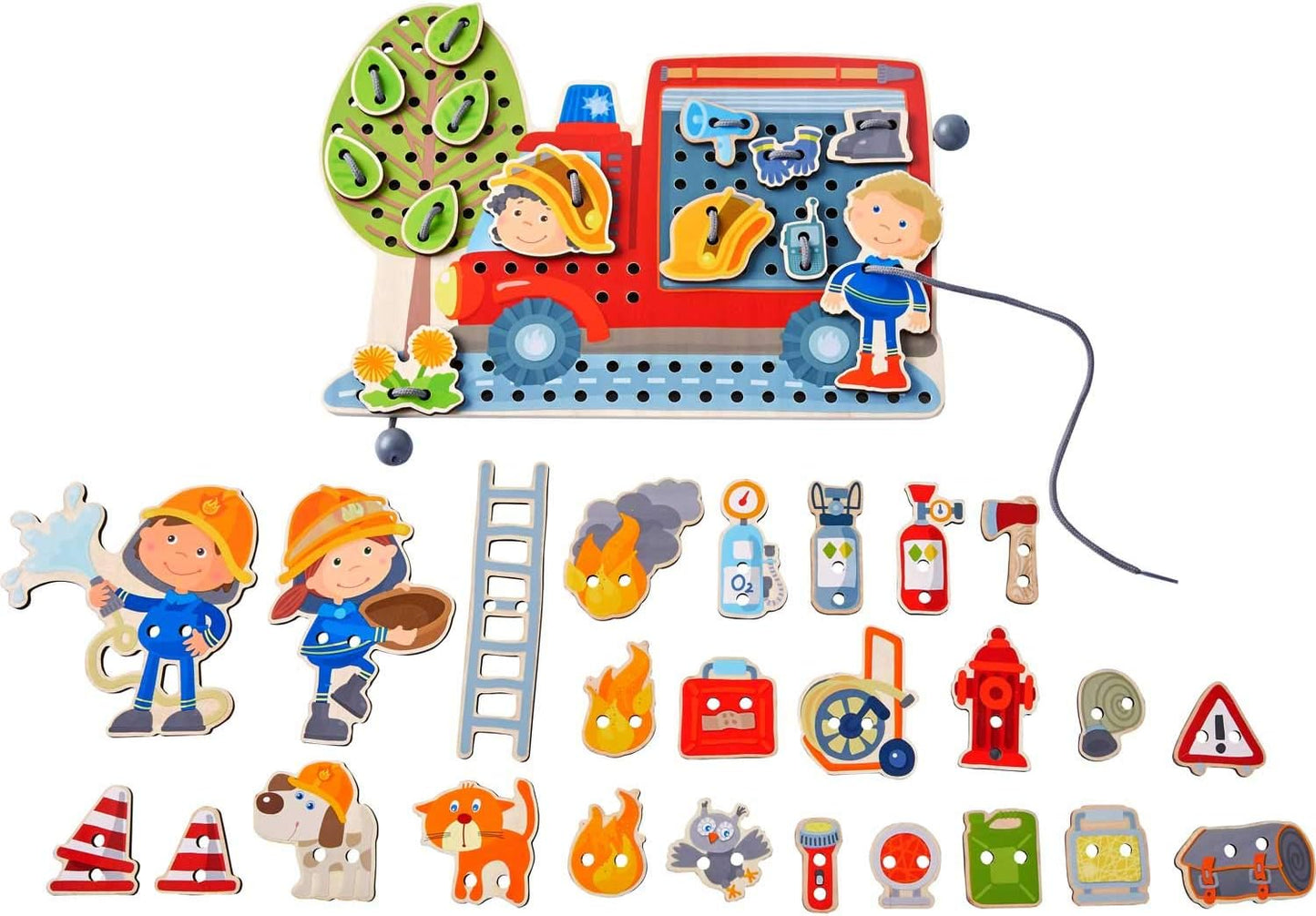 HABA Dress Me Lacing Cards Game - Montessori Fine Motor Skills Toy for Preschool Learning Activities and Kindergarten Toys with 36 Wooden Pieces