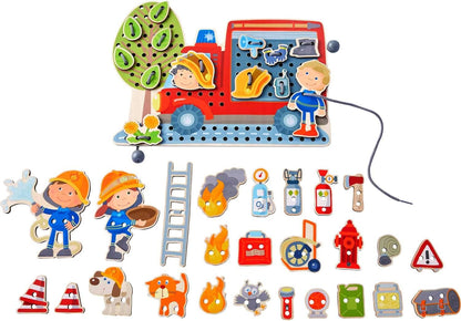 HABA Dress Me Lacing Cards Game - Montessori Fine Motor Skills Toy for Preschool Learning Activities and Kindergarten Toys with 36 Wooden Pieces