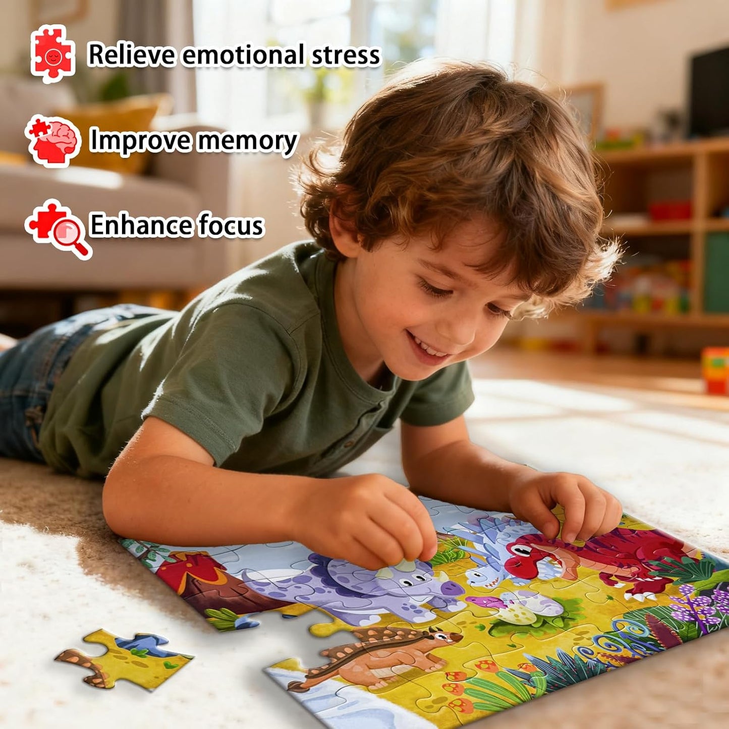 GIVEITALL Jigsaw Puzzles for Kids Ages 3-5 6-8 8-10 Year Old,Dog Planet Floor Puzzle 36 Pieces Enlightening Game Creative Gifts for Boys Girls (Dog)
