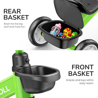 Umatoll Tricycle for Toddlers 2-5 Year Old, Ajustable Toddler Bike Outdoor Toys, Birthday Gift for Girl Age 2-4, Trike with Light up Wheels