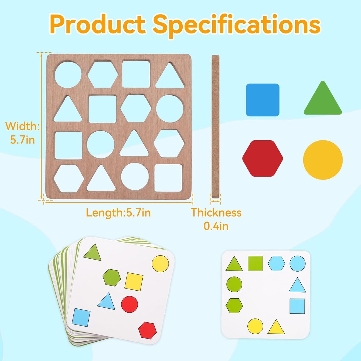 Dementia Puzzles Gifts for Seniors, Activity Kits for Dementia Patients, Fidget Sensory Products for Alzheimers，Pattern Blocks Set for Fractions, Symmetry, Patterning and Creativity