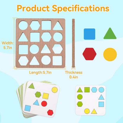 Dementia Puzzles Gifts for Seniors, Activity Kits for Dementia Patients, Fidget Sensory Products for Alzheimers，Pattern Blocks Set for Fractions, Symmetry, Patterning and Creativity