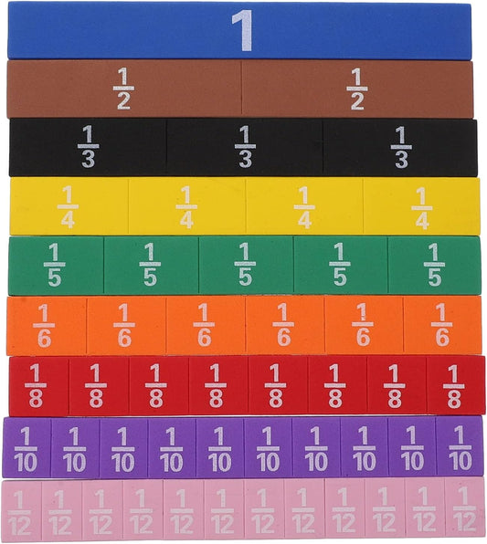 Toddmomy 1 Set Magnetic Fraction Tile Montessori Math Materials for Kids Ages 9+, Learn Numerical Equivalence Manipulatives, Elementary School 4th Grade Math Learning Tools